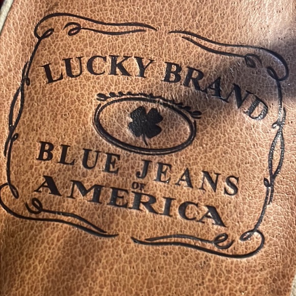 HP! Lucky Brand Cream Colored Lacy Wedge Sandals - Picture 7 of 11